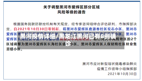 黑河疫情详细/黑龙江黑河已有8例确诊-第2张图片