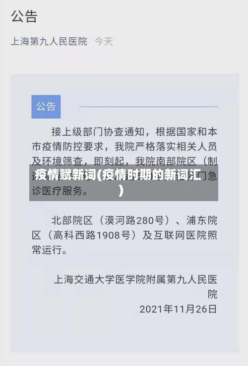 疫情赋新词(疫情时期的新词汇)