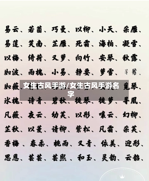 女生古风手游/女生古风手游名字