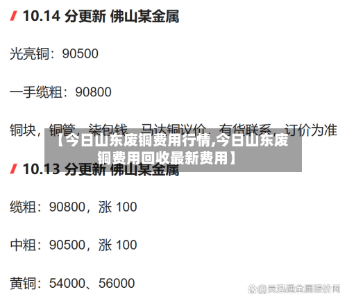【今日山东废铜费用行情,今日山东废铜费用回收最新费用】