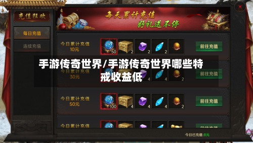手游传奇世界/手游传奇世界哪些特戒收益低
