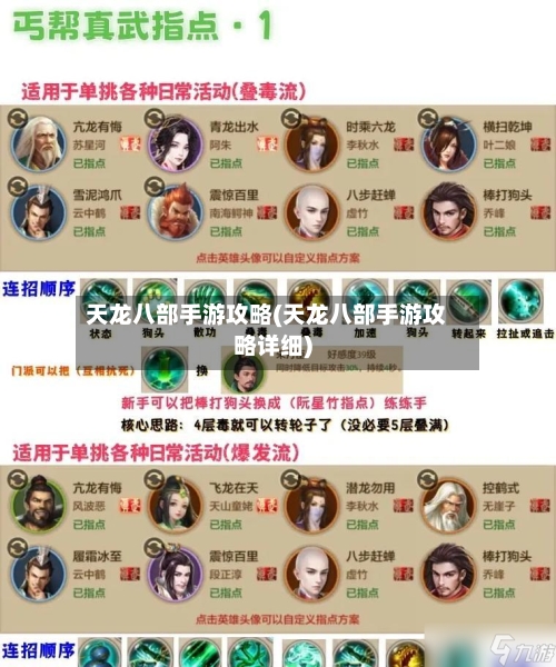 天龙八部手游攻略(天龙八部手游攻略详细)-第3张图片