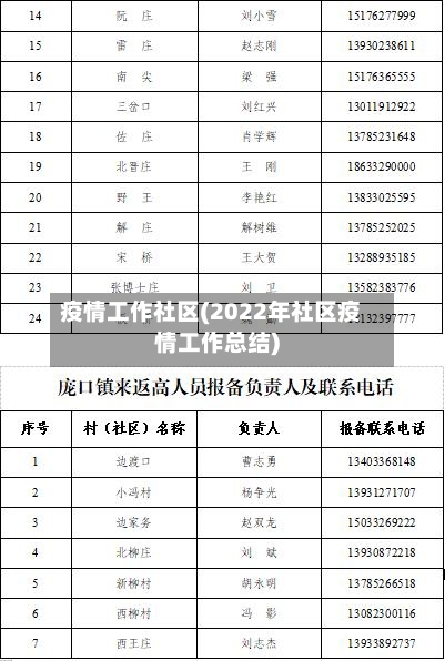 疫情工作社区(2022年社区疫情工作总结)