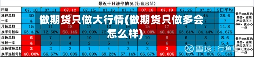 做期货只做大行情(做期货只做多会怎么样)