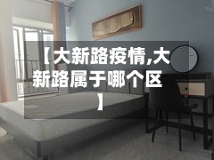 【大新路疫情,大新路属于哪个区】