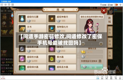 【问道手游密码修改,问道修改了密保手机号能被找回吗】-第3张图片