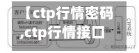 【ctp行情密码,ctp行情接口】-第2张图片
