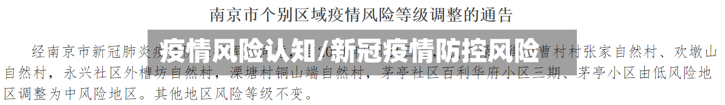 疫情风险认知/新冠疫情防控风险