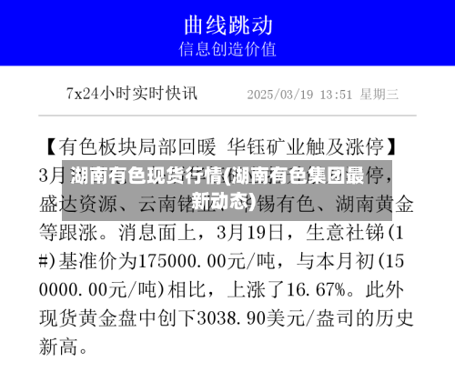 湖南有色现货行情(湖南有色集团最新动态)-第3张图片