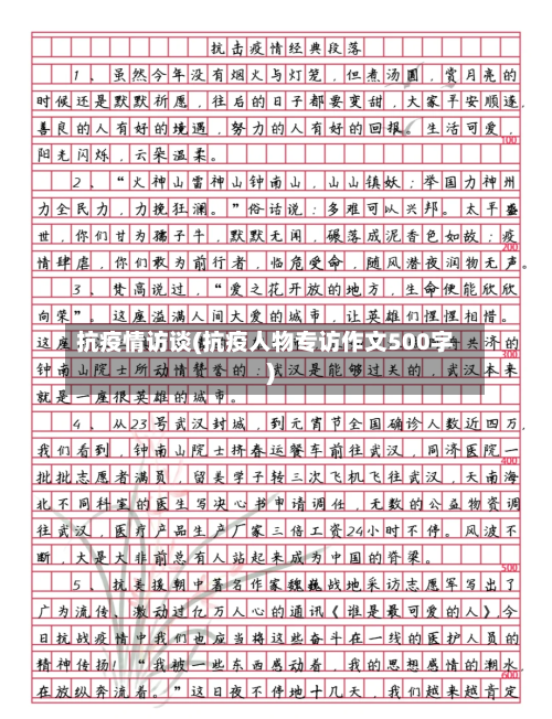抗疫情访谈(抗疫人物专访作文500字)-第2张图片