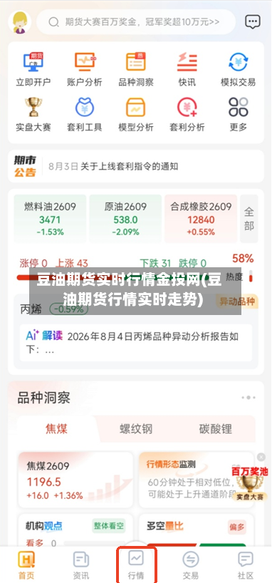 豆油期货实时行情金投网(豆油期货行情实时走势)