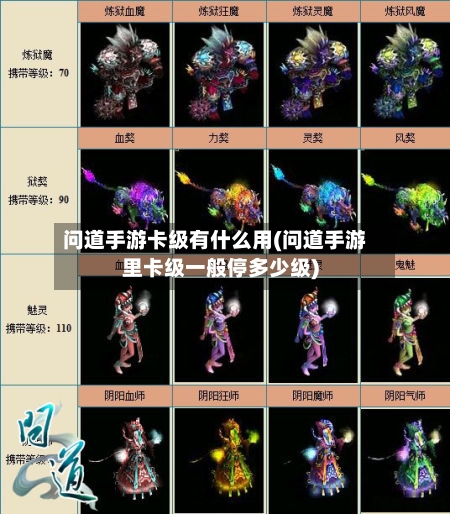 问道手游卡级有什么用(问道手游里卡级一般停多少级)