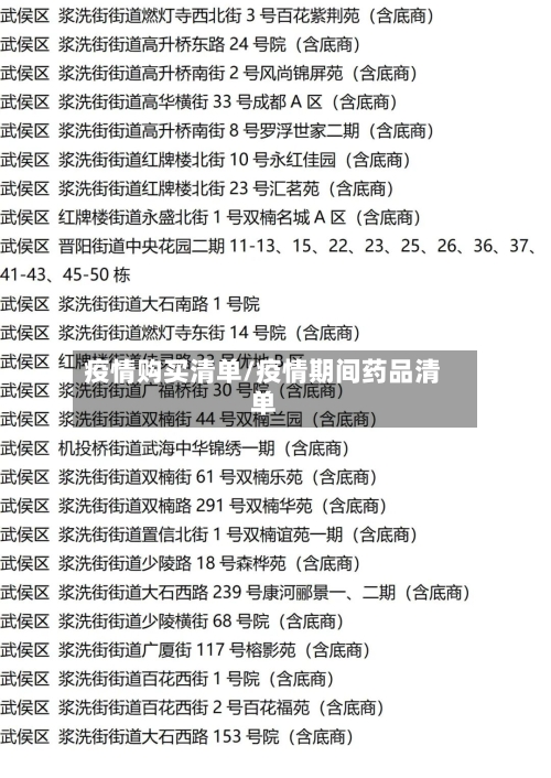 疫情购买清单/疫情期间药品清单-第2张图片
