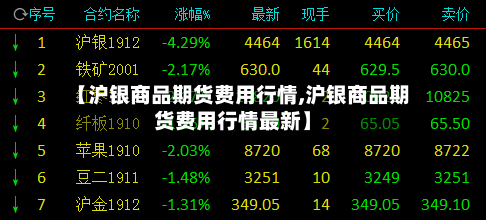 【沪银商品期货费用行情,沪银商品期货费用行情最新】