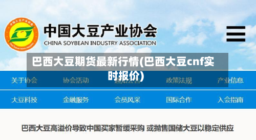 巴西大豆期货最新行情(巴西大豆cnf实时报价)