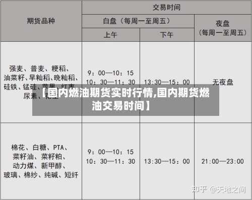 【国内燃油期货实时行情,国内期货燃油交易时间】