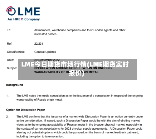 LME今日期货市场行情(LME期货实时报价)