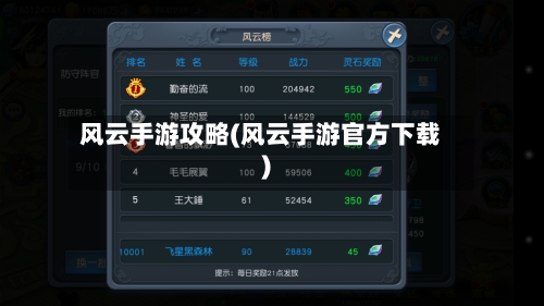 风云手游攻略(风云手游官方下载)-第2张图片