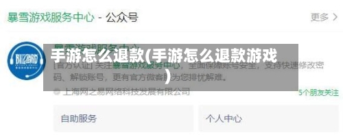 手游怎么退款(手游怎么退款游戏)