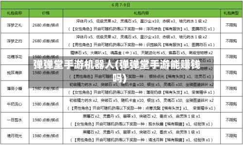弹弹堂手游机器人(弹弹堂手游能赚钱吗)-第2张图片