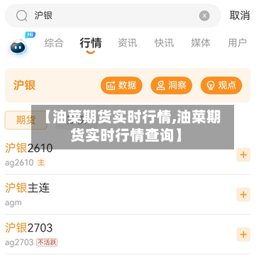 【油菜期货实时行情,油菜期货实时行情查询】-第3张图片