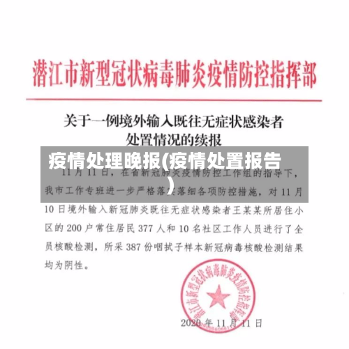 疫情处理晚报(疫情处置报告)-第2张图片