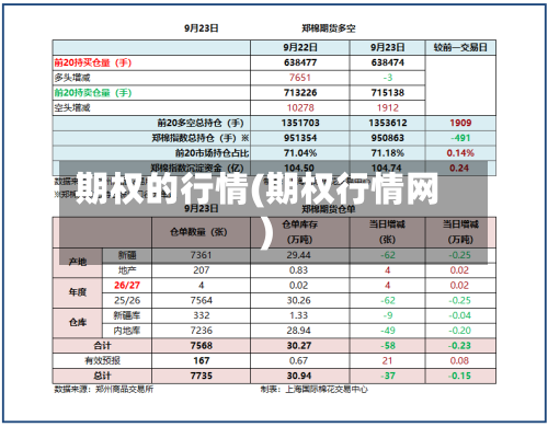 期权的行情(期权行情网)