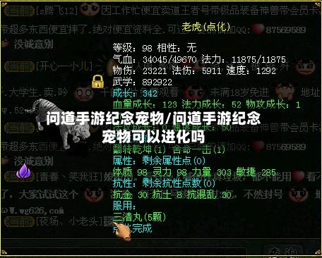 问道手游纪念宠物/问道手游纪念宠物可以进化吗
