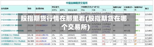 股指期货行情在那里看(股指期货在哪个交易所)