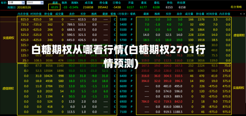 白糖期权从哪看行情(白糖期权2701行情预测)