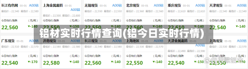 铝材实时行情查询(铝今日实时行情)