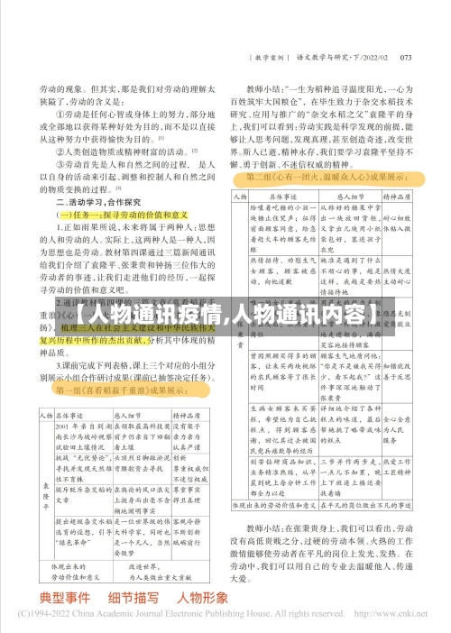 【人物通讯疫情,人物通讯内容】-第3张图片