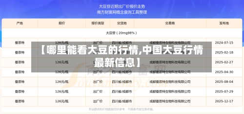 【哪里能看大豆的行情,中国大豆行情最新信息】
