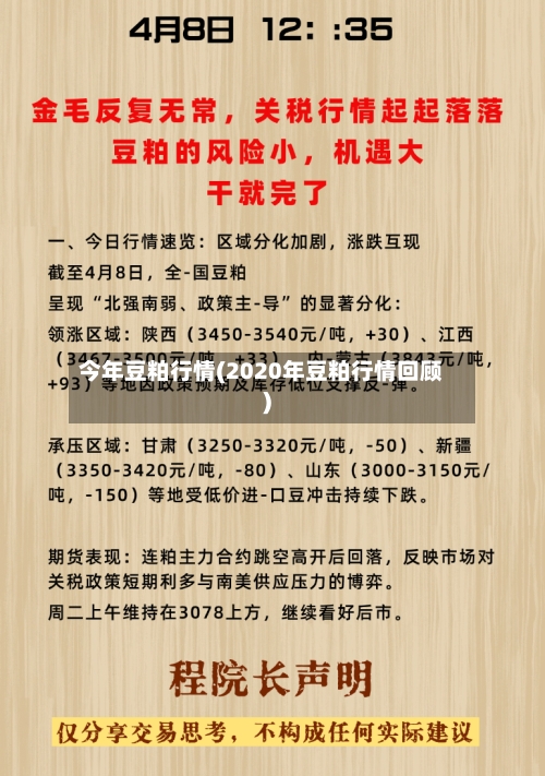 今年豆粕行情(2020年豆粕行情回顾)-第2张图片