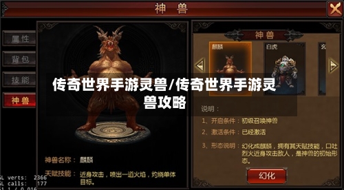 传奇世界手游灵兽/传奇世界手游灵兽攻略